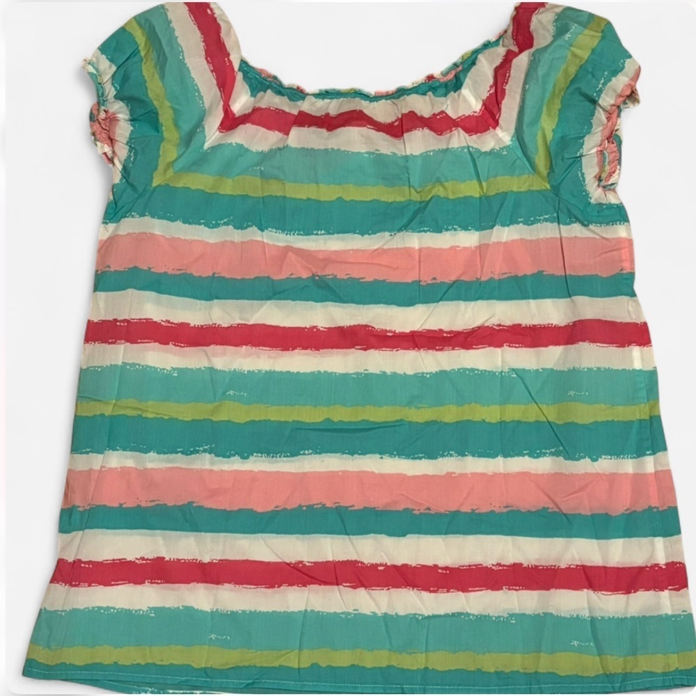 Vineyard Vines Cotton Striped Peasant Top Size Medium - Picture 3 of 5